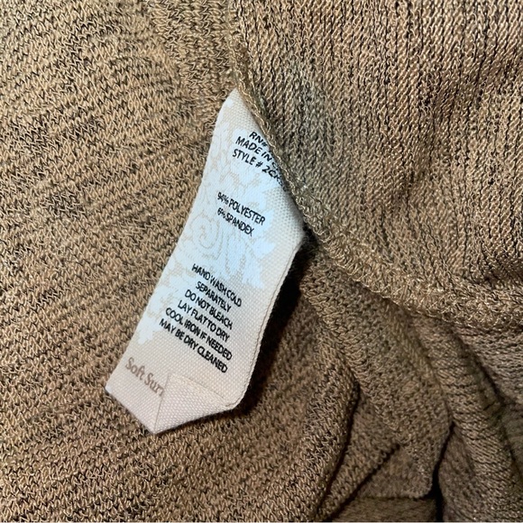 Soft Surroundings Tan Kerry Knit Dress Cowl Neck Sleeveless Size S NWT! - Picture 12 of 13